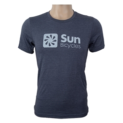CLOTHING T-SHIRT SUN LOGO UNISEX MD HEATHER NAVY 